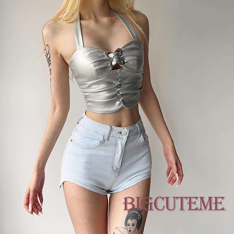 Áo Croptop Sát Nách Màu Sắc Thời Trang Mùa Hè Cho Nữ