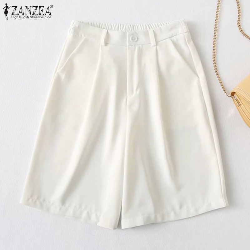 Quần Short Baggy Màu Trơn Lưng Cao Thời Trang Cho Nữ ZANZEA