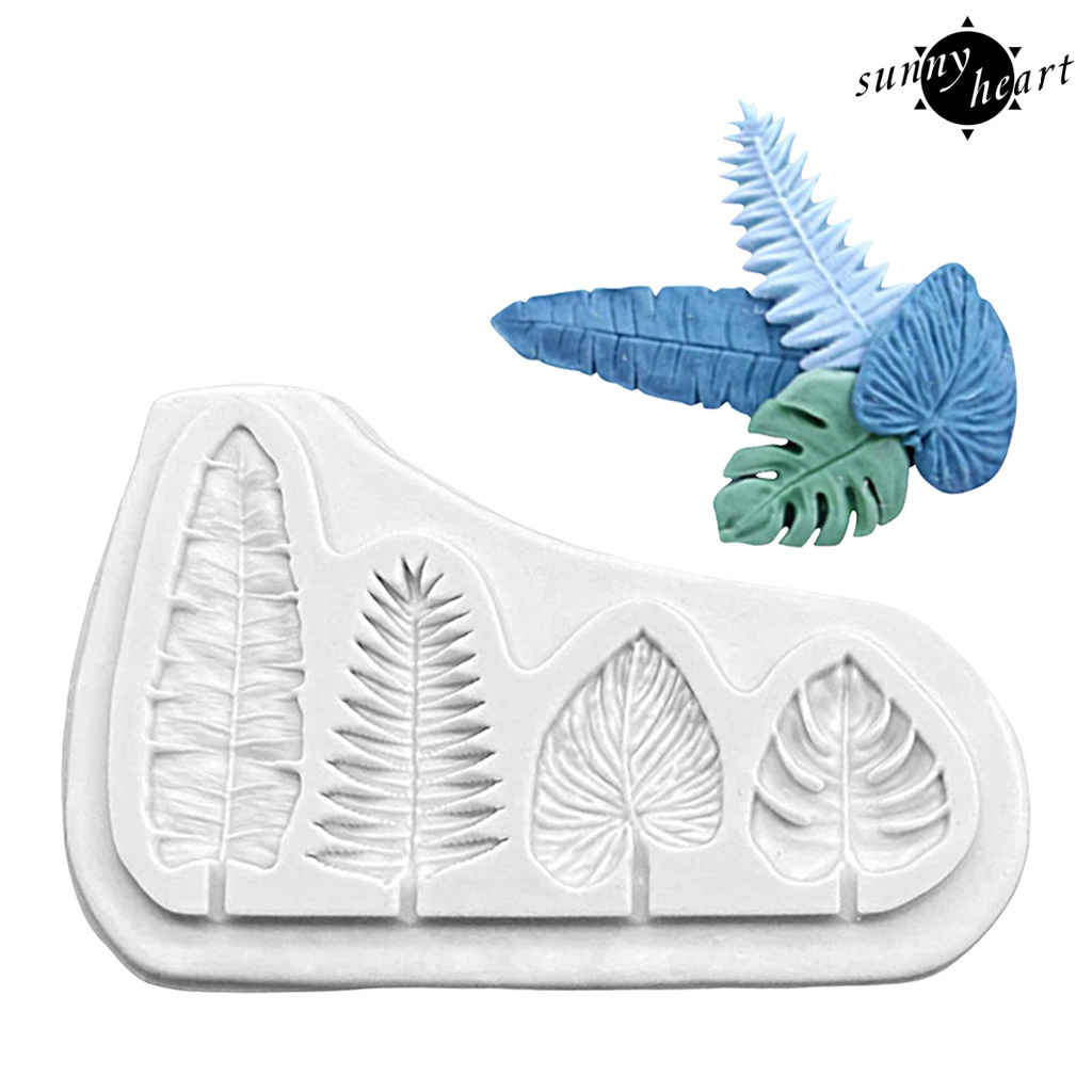 Khuôn Silicone Cấp Thực Phẩm Làm Bánh Tráng Miệng Hình Chiếc Lá 3D DIY