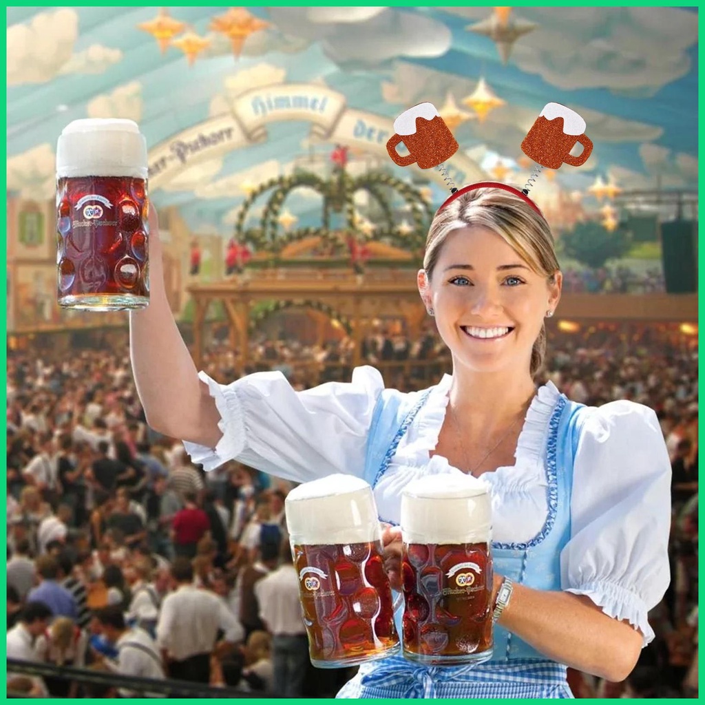 Oktoberfest Băng Đô Cài Tóc Tinh Tế Oktoberfest Girl Ria Mép Cốc Bia Thiết Kế Xúc Xích Cho Nữ Jwvn