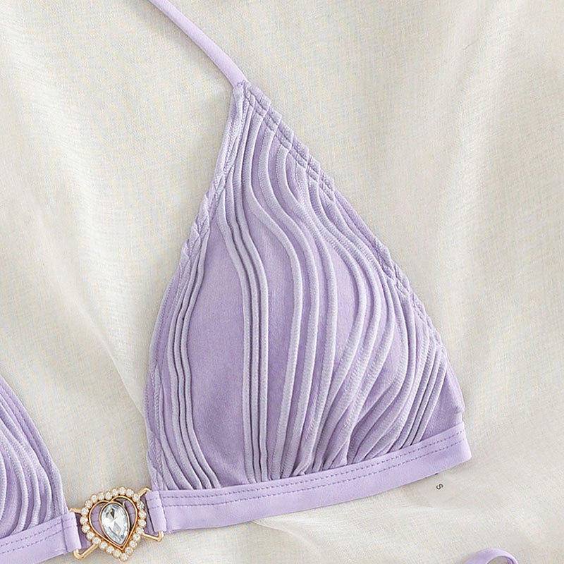 Bộ Đồ Bơi Hai Dây Màu Tím Phong Cách Mới Năm 2023