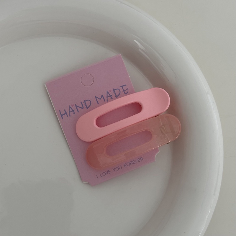 Kẹp Tóc Mỏ Vịt Bằng Nhựa Màu Kem Tương Phản Thời Trang