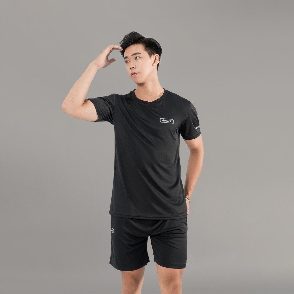 Bộ Thể Thao Nam Cổ Tròn Tay Ngắn, Bộ Thun Nma Chất Liệu Vải Thun Lạnh Coolmax Thấm Hút Mồ Hôi Tốt Full size 45-95kg