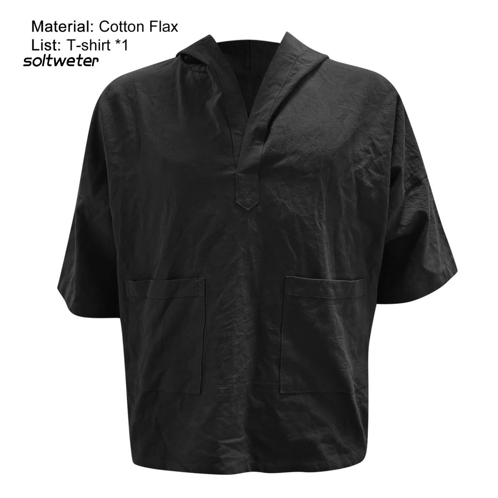 Áo Hoodie Tay Ngắn Chui Đầu Màu Sắc Đơn Giản Phối Túi Phong Cách Đường Phố