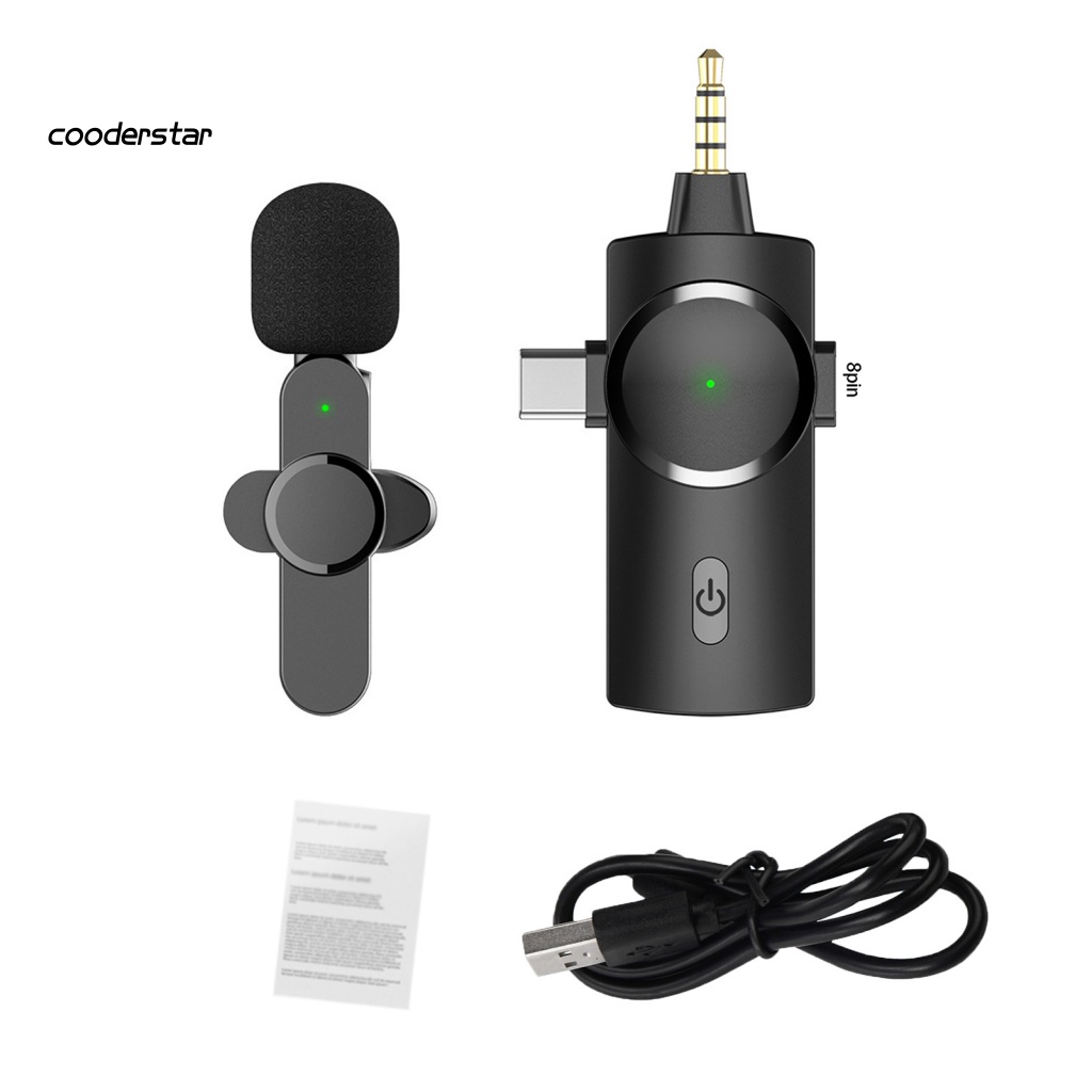 1 Bộ Micro Không Dây 2.4G 3.5mm / Type-C / 8-Pin Giảm Tiếng Ồn Đa Hướng