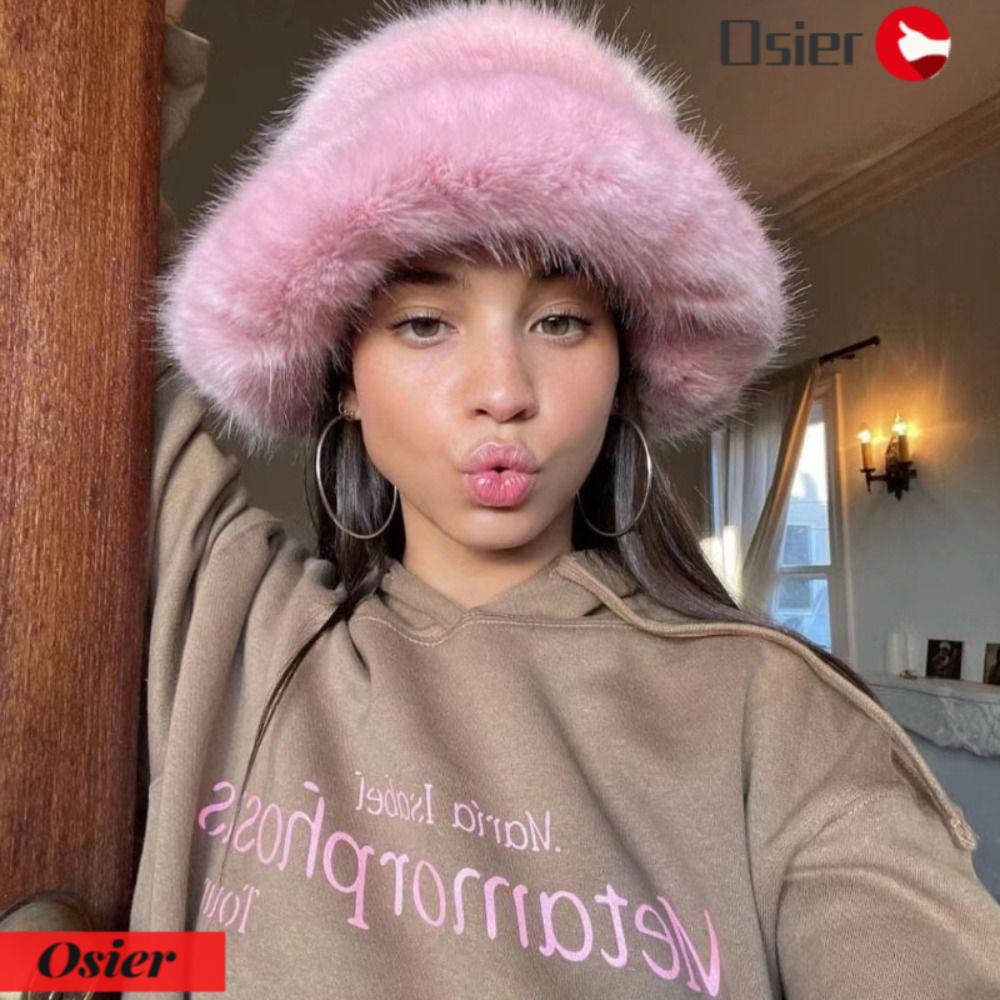 Mũ Bucket Lông Giả Sang Trọng Điều Chỉnh Được 1 Cái