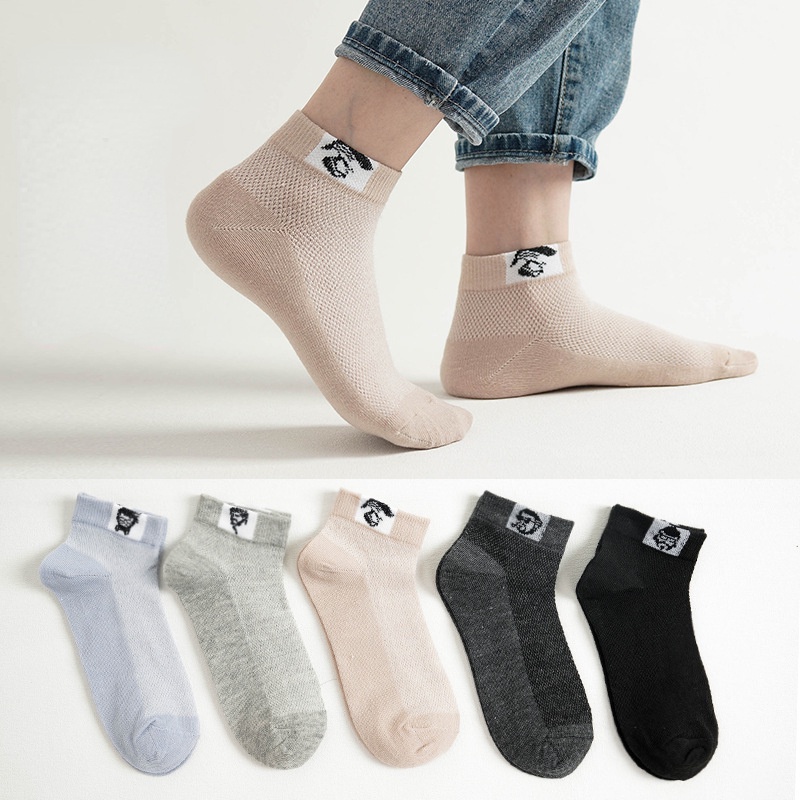 Set 1 / 5 Đôi Vớ Cotton Mềm Mại Thấm Hút Mồ Hôi Thoáng Khí Cho Nam