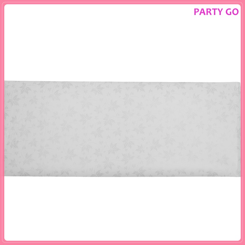 Bộ 2 Cuộn Miếng Dán Sàn Nhà Bằng Pvc Lanh Màu Trắng Hình Lá Phong 120X50X0.3CM