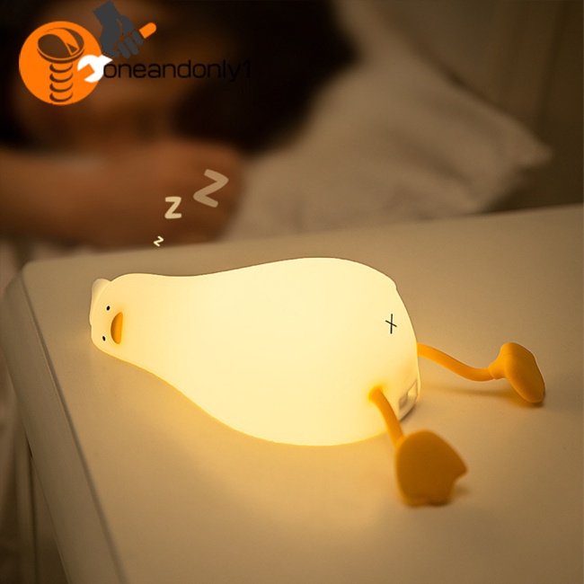 Đèn Ngủ Hình Chú Vịt Sạc Usb Có Giá Đỡ Điện Thoại Tiện Dụng