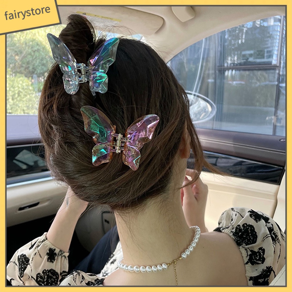 Kẹp Càng Cua Bằng Acrylic Trong Suốt Chống Trượt Tạo Kiểu Tóc