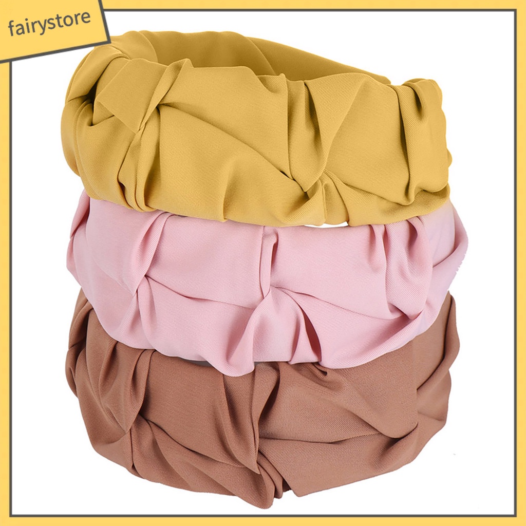 Băng Đô Cài Tóc Bản Rộng Màu Trơn Dành Cho Nữ