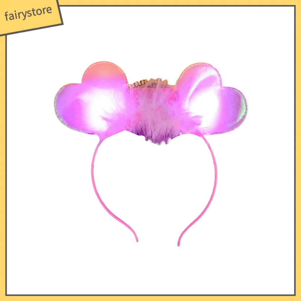 1 Bộ Băng Đô Cài Tóc Hình Trái Tim Có Đèn LED Phát Sáng Trang Trí Tiệc Năm Mới