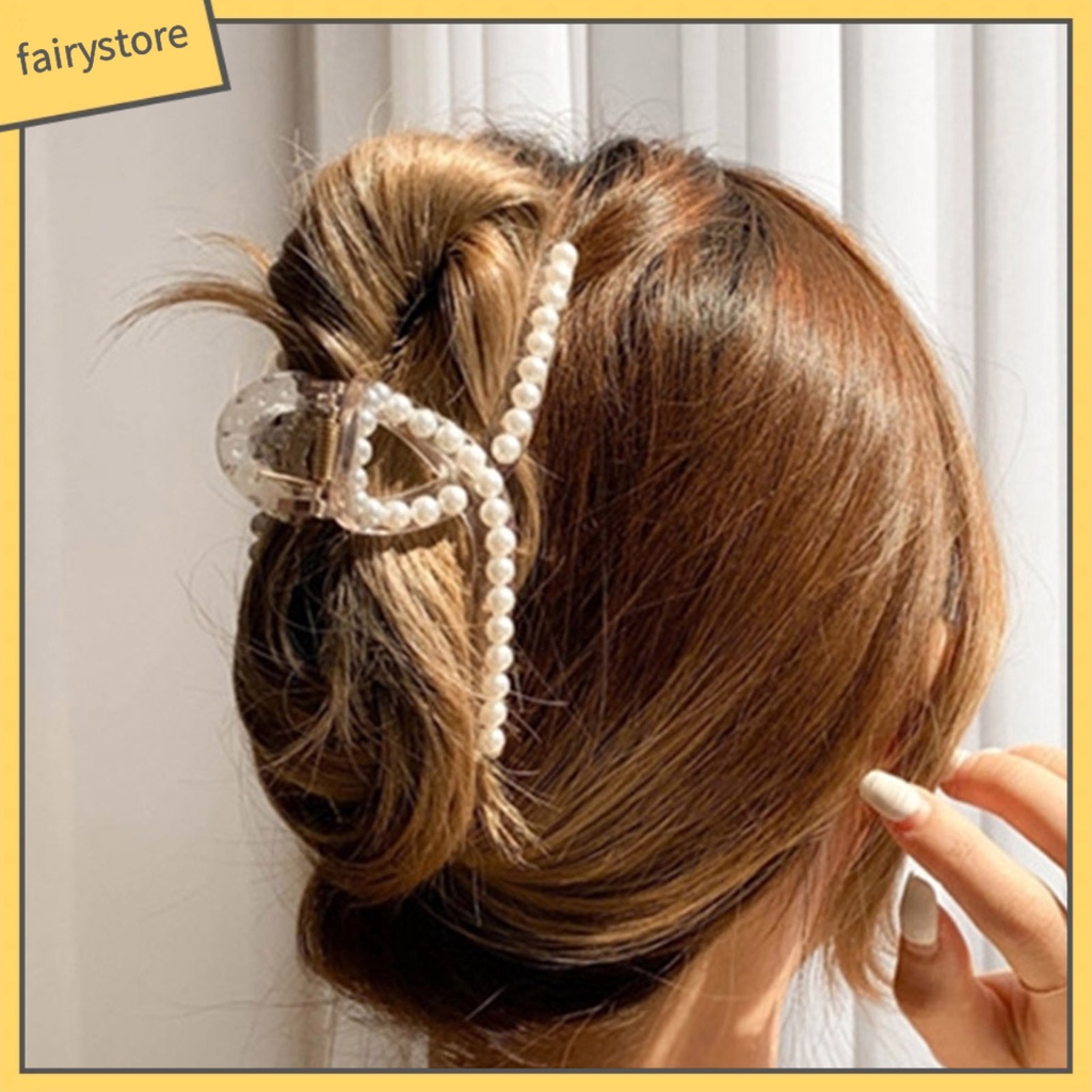 Kẹp Tóc Càng Cua Đính Ngọc Trai Giả Kích Thước Lớn Cho Nữ