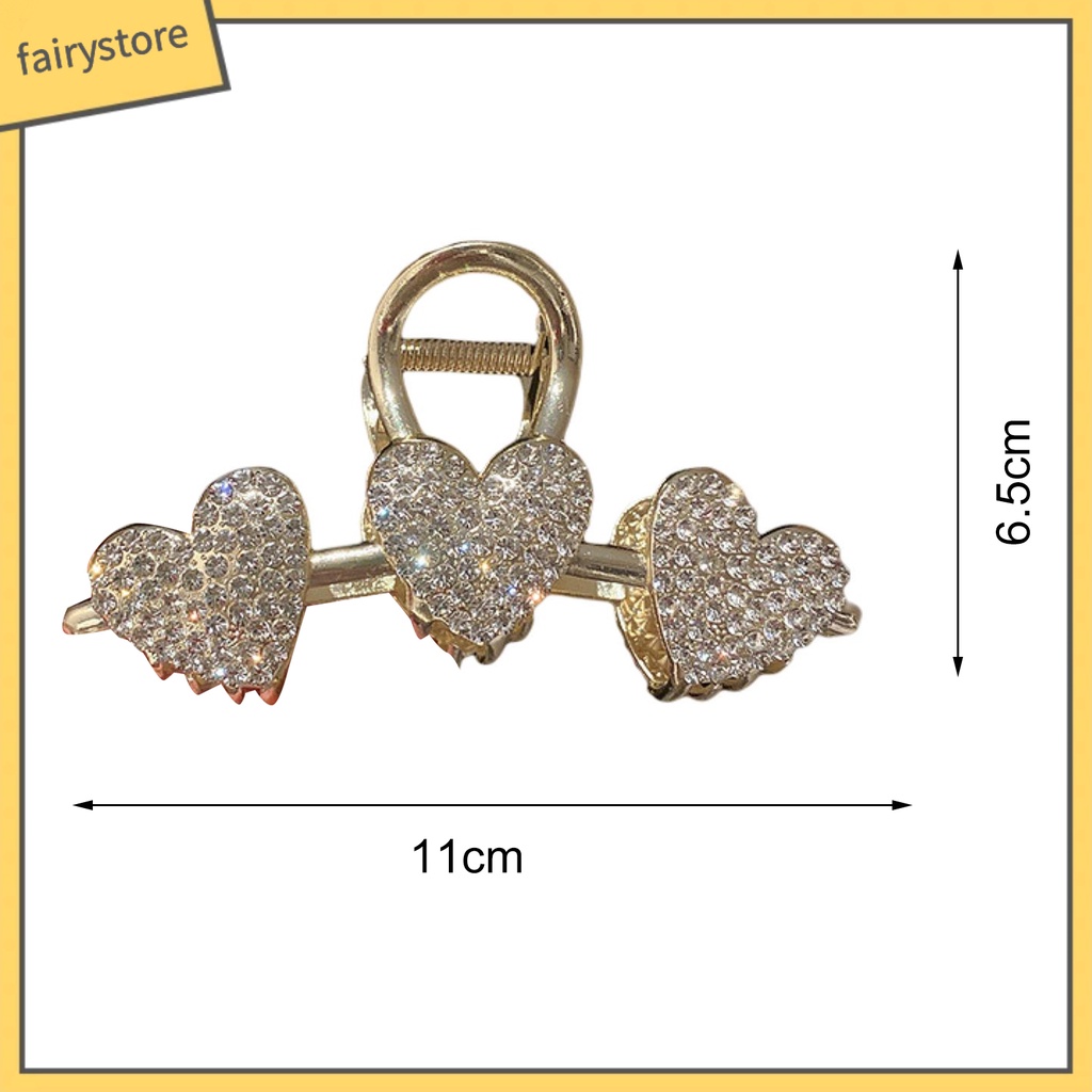 Kẹp Tóc Hình Trái Tim Đính Đá Lấp Lánh Bằng Thép Không Gỉ