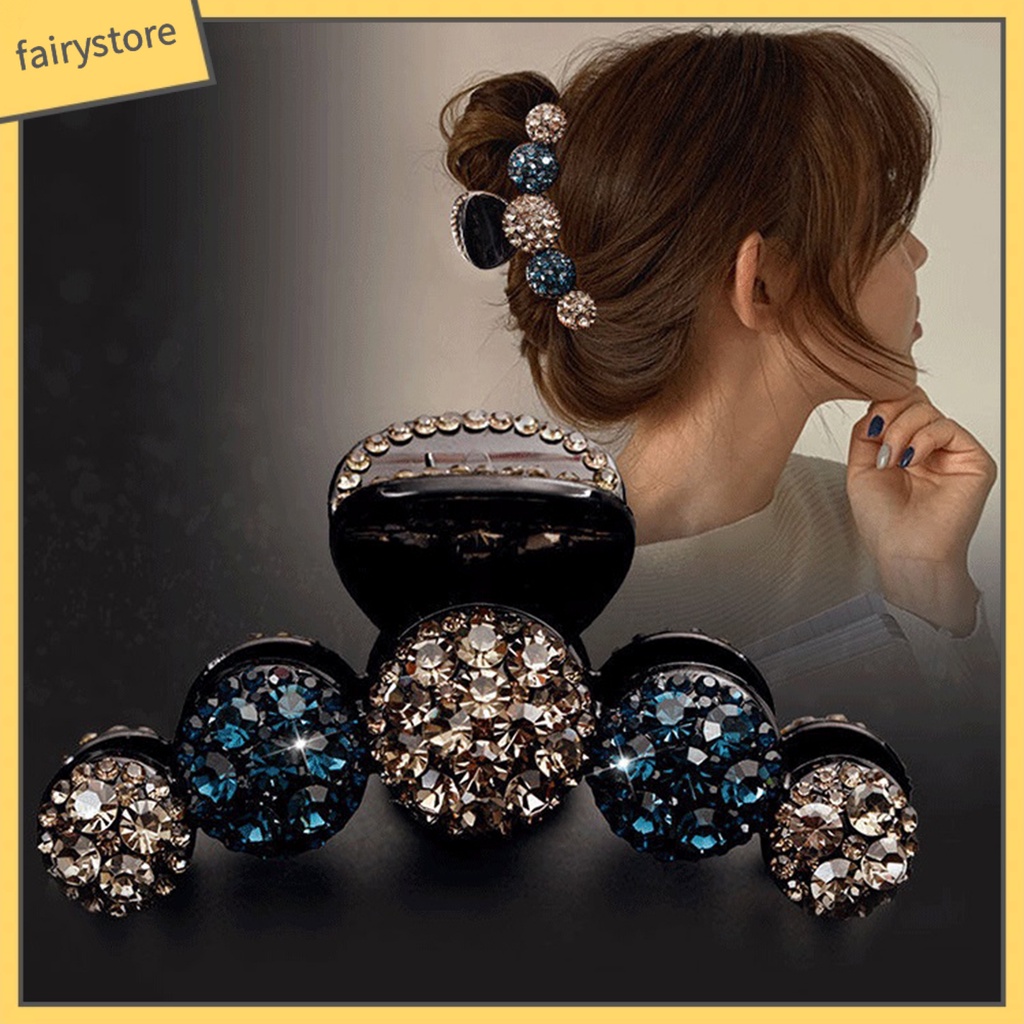 Kẹp Tóc Càng Cua Lớn Đính Đá Sáng Màu Sắc Tươi Sáng