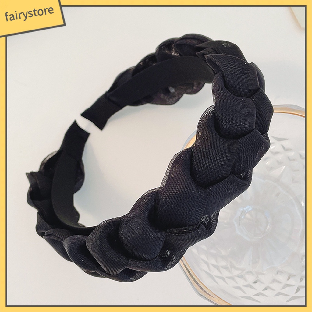 Băng Đô Rửa Mặt Sợi Lưới Bản Rộng Chống Trượt Họa Tiết Xoắn Cho Nữ