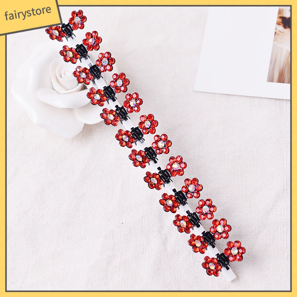 Set 12 Kẹp Tóc Hình Hoa Đính Đá Thời Trang Cho Nữ