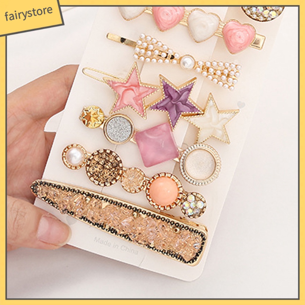 [FRO] Set 8 Kẹp Tóc Đơn Giản Với Hiệu Ứng Ánh Ngọc Trai Tinh Tế Dễ Phối Đồ Cho Nữ