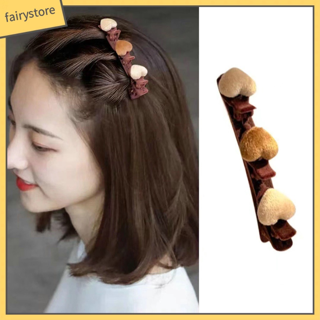 Kẹp Tóc Hai Lớp Trang Trí Trái Tim Đơn Giản Thanh Lịch Cho Nữ