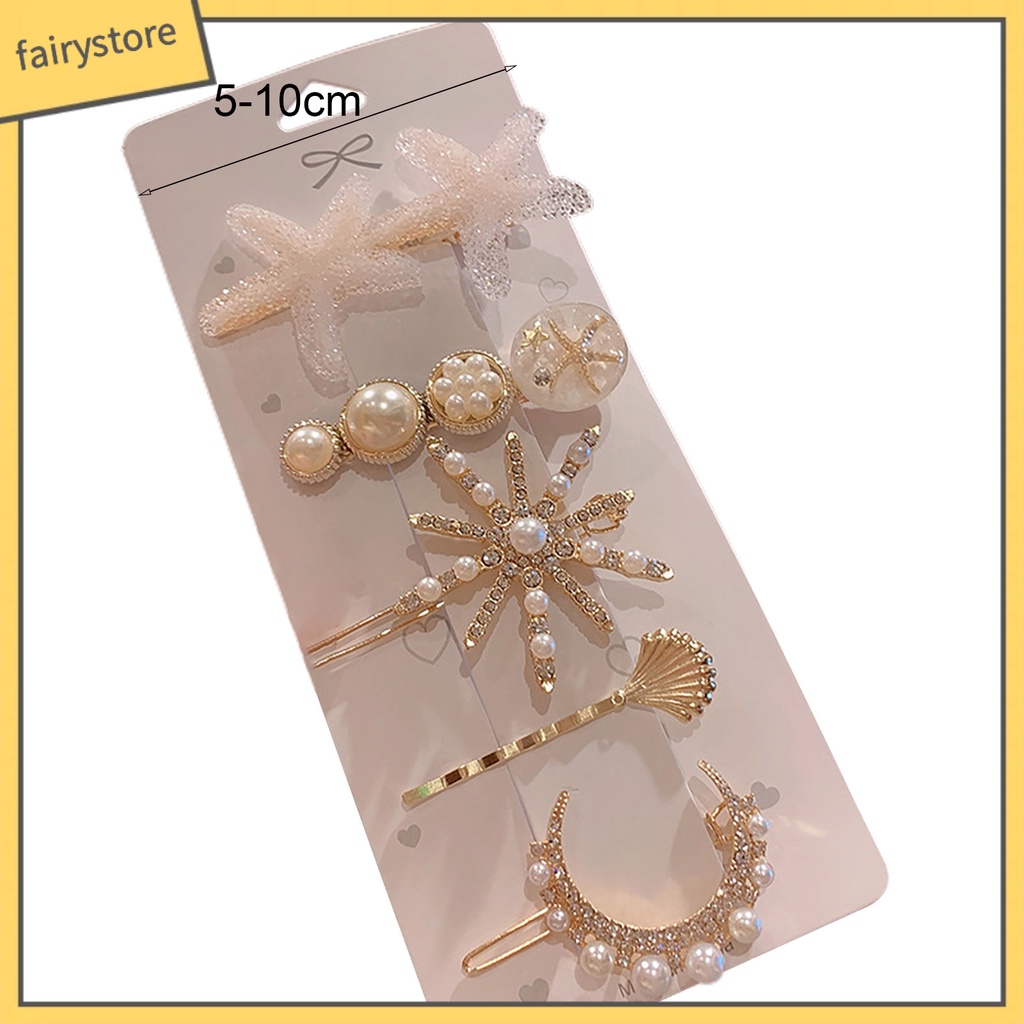 Kẹp Tóc Đính Đá / Ngọc Trai Giả Lấp Lánh Nhiều Kiểu Dáng Thanh Lịch