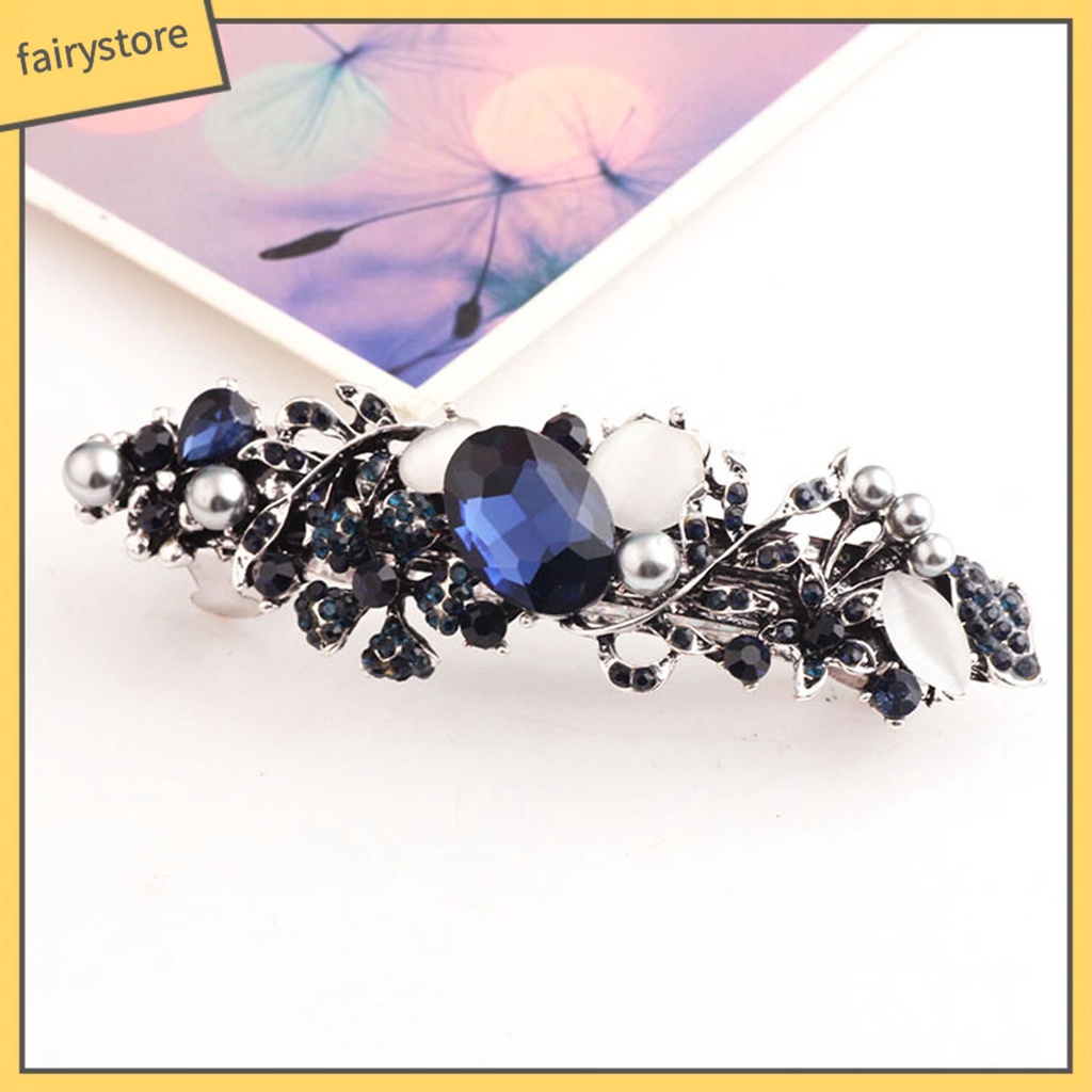 Kẹp Tóc Hình Hoa Đính Đá Lấp Lánh Phong Cách Vintage