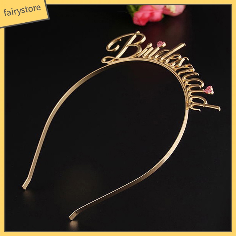 Băng Đô Cài Tóc Hình Trái Tim In Chữ Cho Phù Dâu