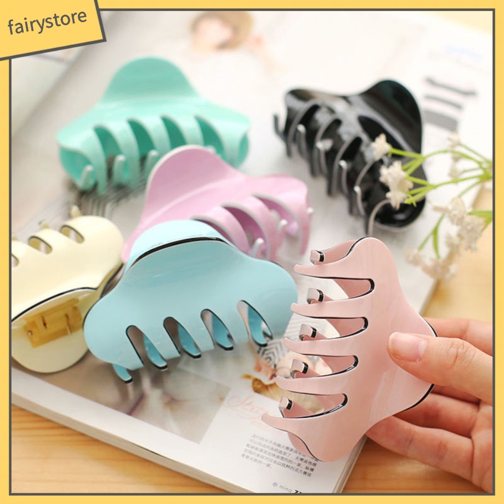 Kẹp Tóc Càng Cua Lớn Bằng Acrylic Màu Sắc Đơn Giản Thời Trang Dành Cho Nữ