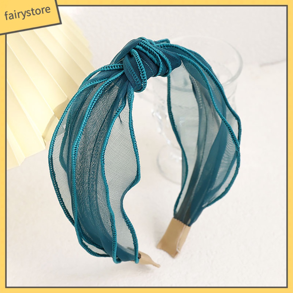 Băng Đô Cài Tóc Bản Rộng Chống Trượt Thắt Nút Màu Trơn Đáng Yêu Thích Hợp Sử Dụng Hàng Ngày