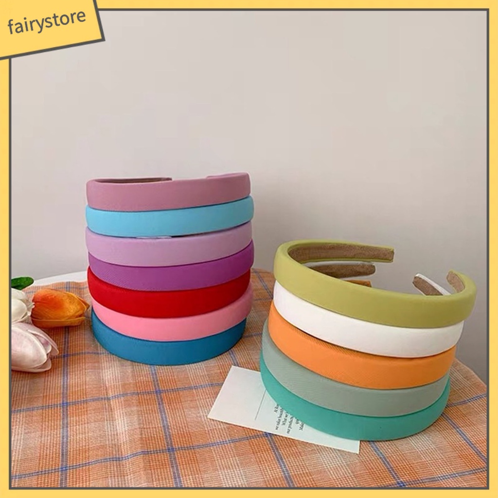 Băng Đô Cài Tóc Bản Rộng Không Trượt Màu Sắc Ngọt Ngào Cho Nữ