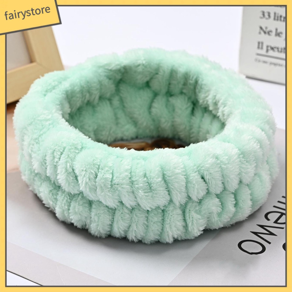 Bộ 3 Băng Đô Trang Điểm Lông Cừu San Hô Màu Sắc Tươi Sáng Độ Co Giãn Cao