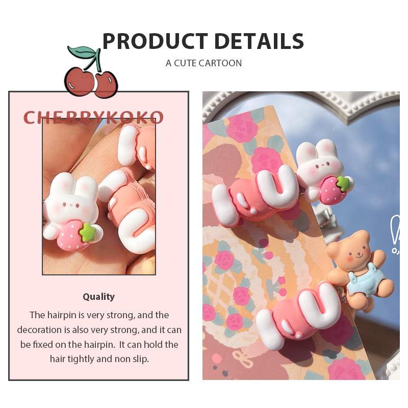 🍒🍒CHERRYKOKO Kẹp Tóc Mái Bên Gấu Thỏ
