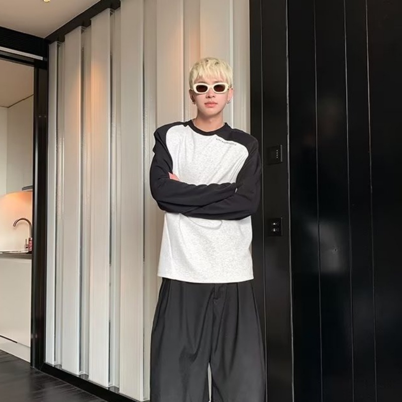 Áo Thun Ngắn Tay Phối Màu Sắc Tương Phản Thời Trang Cho Nữ