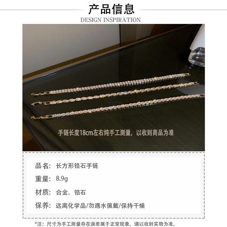 Vòng Tay Đính Đá Zircon Đơn Giản Sang Trọng Phong Cách Âu Mỹ