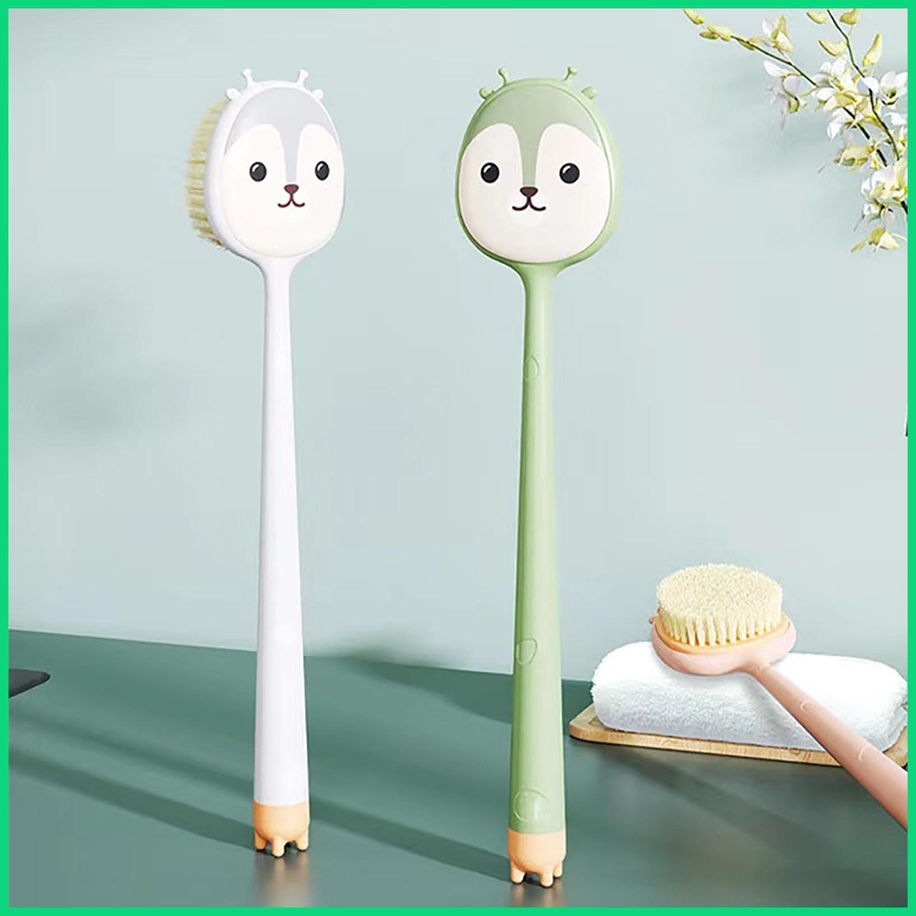 Bàn Chải Chà Lưng 2 Trong 1 Hai Mặt Cán Dài Tiện Dụng Cho Nhà Tắm