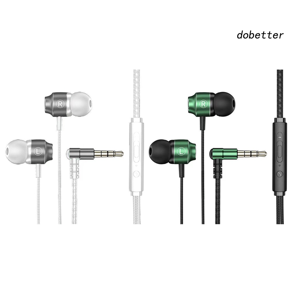 Tai Nghe Nhét Tai Jack 3.5mm Bằng Kim Loại Có Thể Điều Chỉnh Âm Lượng Kèm Micro Tiện Dụng