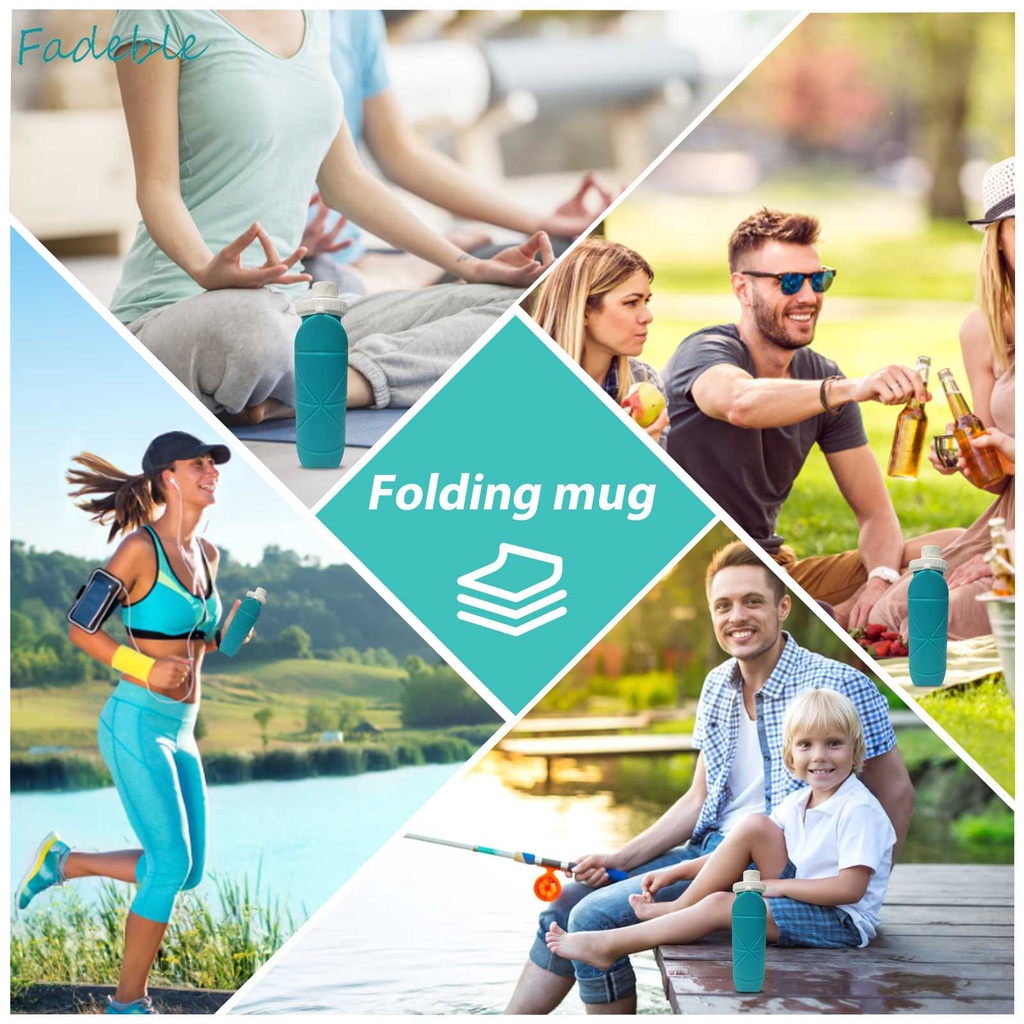 Bình Nước Thể Thao Bằng Silicone Có Thể Gấp Gọn Tiện Dụng