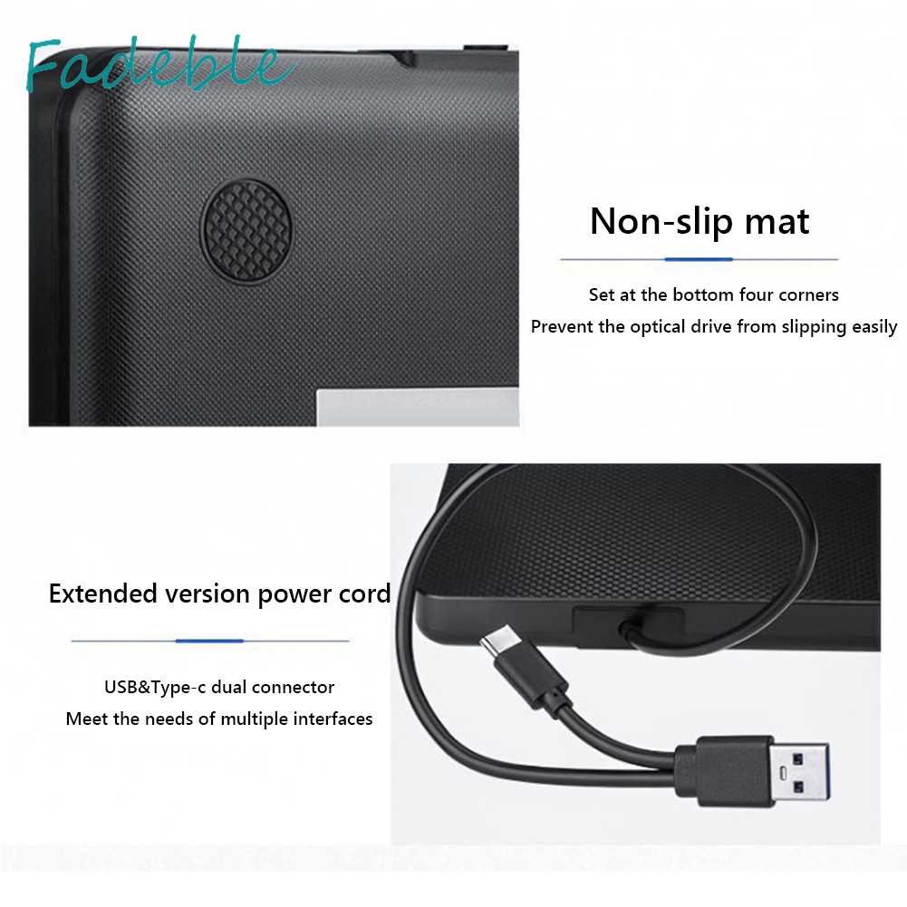 Ổ Đĩa Quang Ngoài USB 3.0 Type-C DVD Cho Laptop Notebook