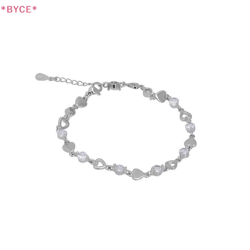 Vòng Tay Đính Đá Zircon Hình Trái Tim Lấp Lánh Phong Cách Hàn Quốc Thời Trang Cho Nữ Mới