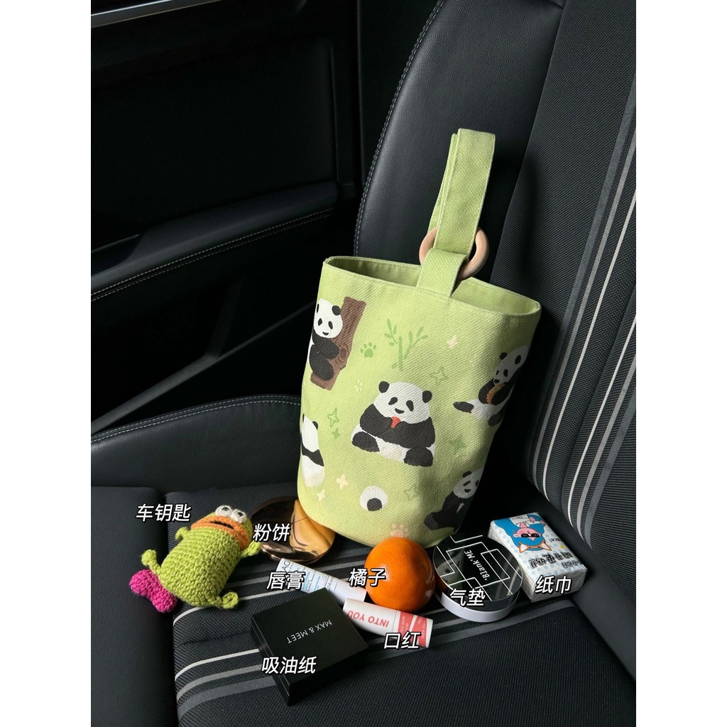 Túi Xách Vải Canvas In Hình Gấu Trúc Dễ Thương Thời Trang Mùa Hè Cho Nữ