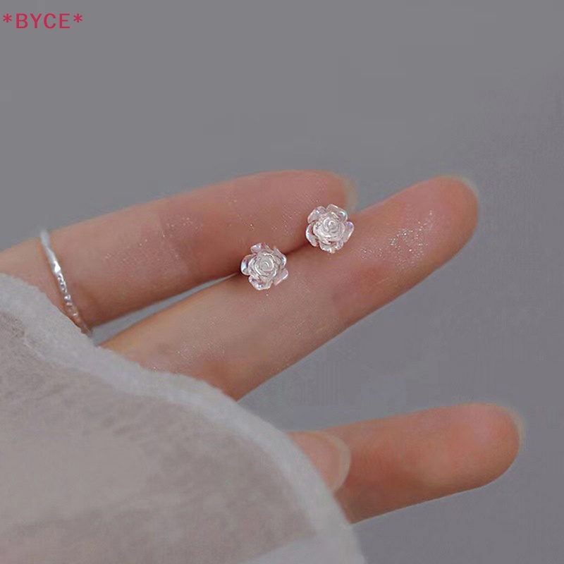 Byce &gt; Khuyên Tai resin Hình Hoa Trà Nhẹ Nhàng Sang Trọng Khí Chất Phong Cách Pháp Mới