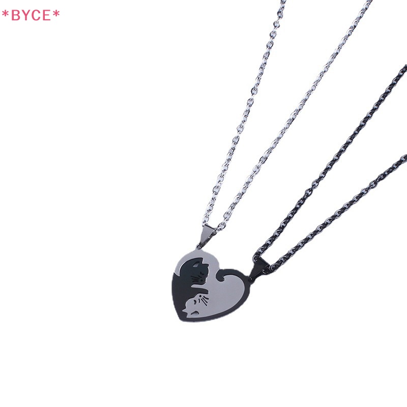 1 Cặp Vòng cổ Mặt Hình Mèo Bằng Thép Không Gỉ Thời Trang Dành Cho Cặp Đôi Mới