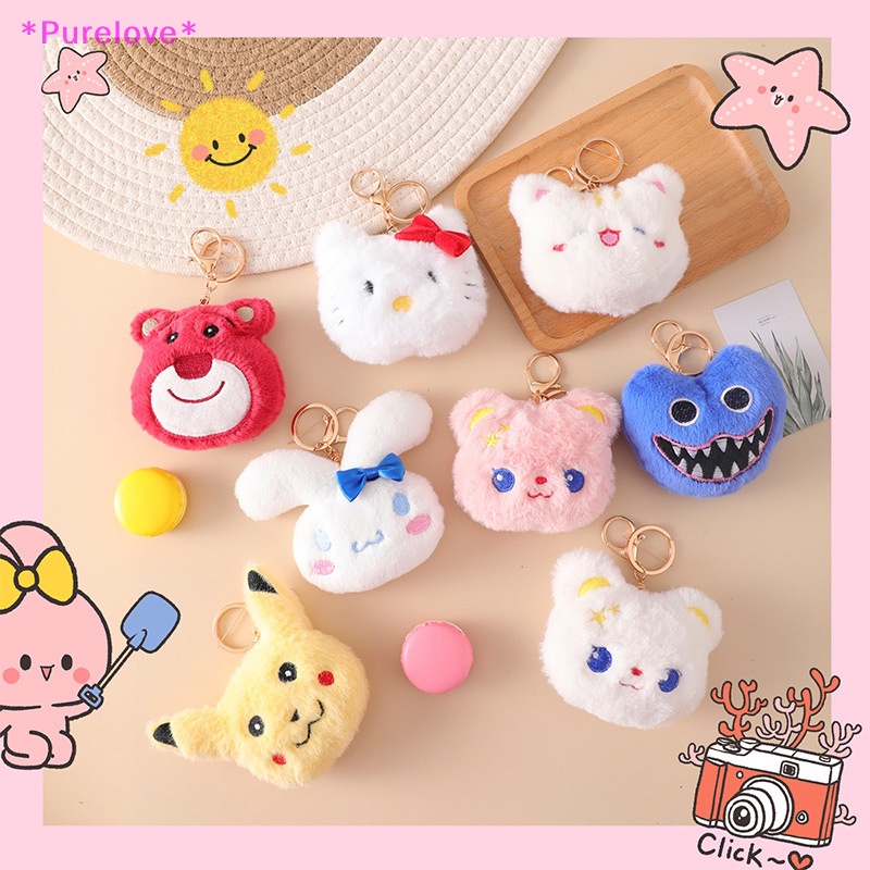 DISNEY Búp Bê Nhồi Bông Hình Gấu Dâu Tây Đáng Yêu Trang Trí Ba Lô / Móc Khóa Xe Hơi Mới