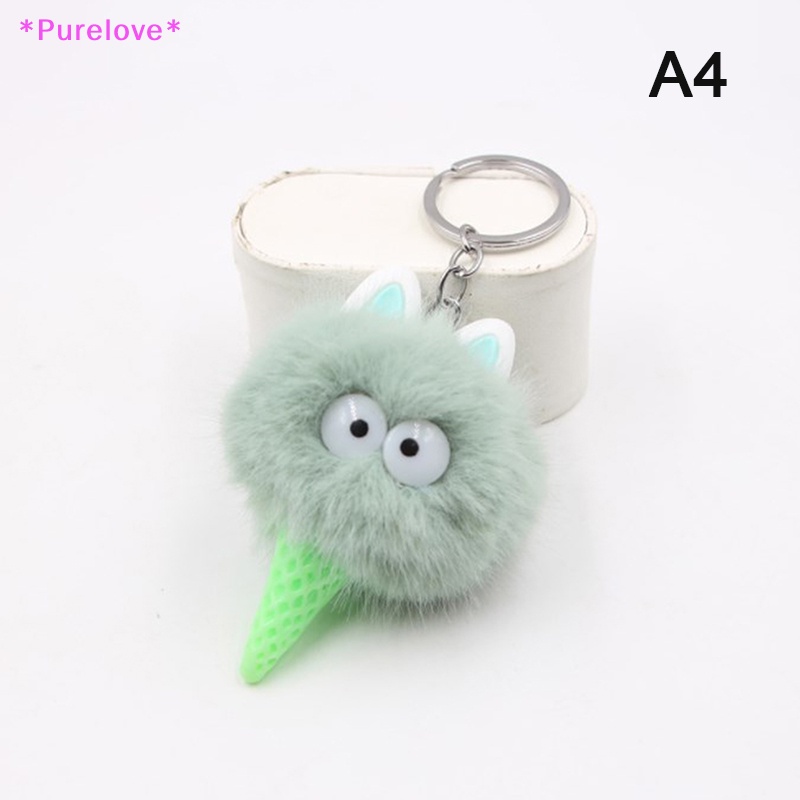 Móc Khóa Banh Lông Thỏ 6cm Xinh Xắn Mới