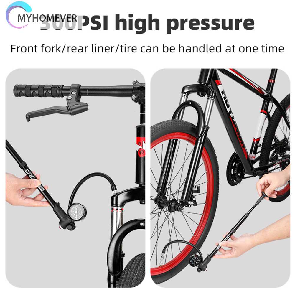 Bơm Xe Đạp Áp Suất Cao 300psi Bằng Hợp Kim Nhôm