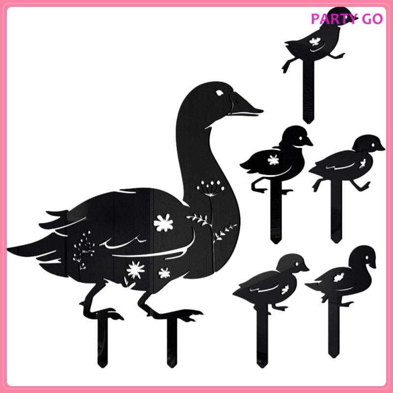 Phụ Kiện Trang Trí Vườn Hình Vịt Bằng Acrylic Màu Đen