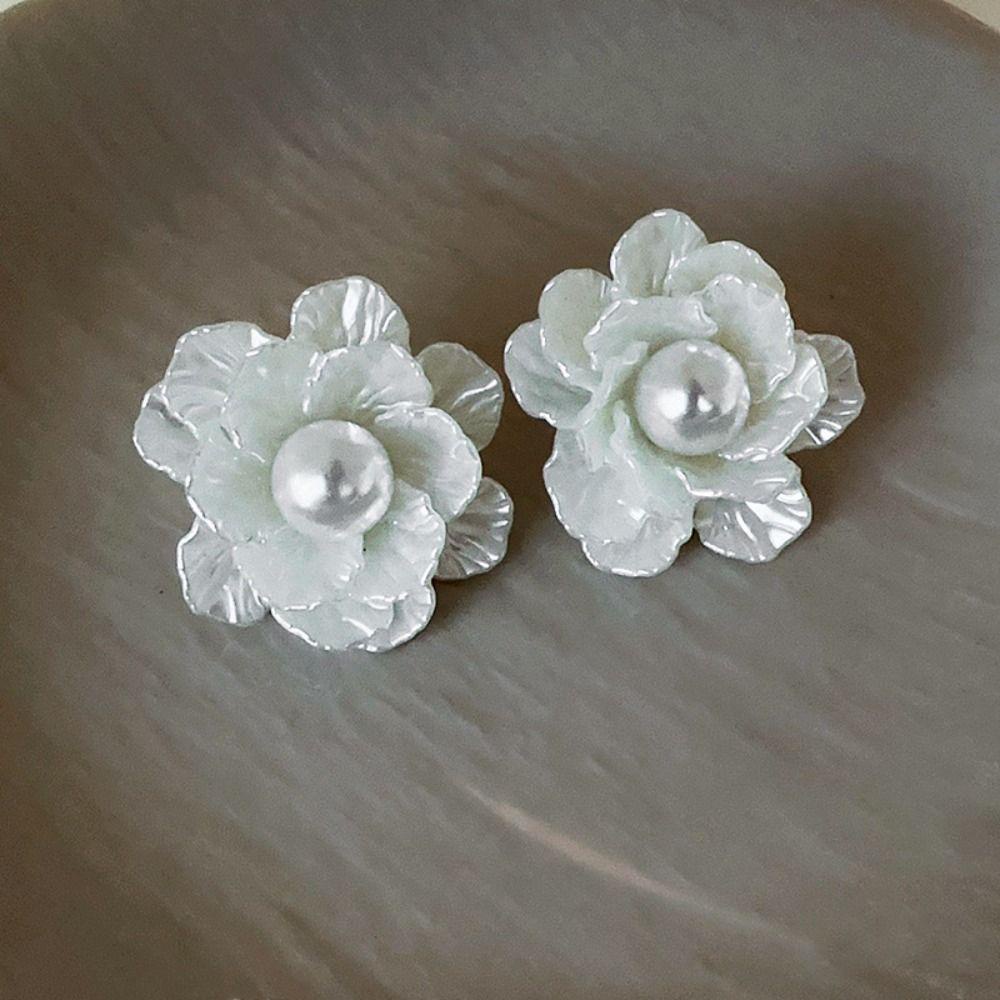 Vanes1 Khuyên Tai Hợp Kim Hình Bông Hoa Phong Cách Cổ Điển Ngọt Ngào Thanh Lịch