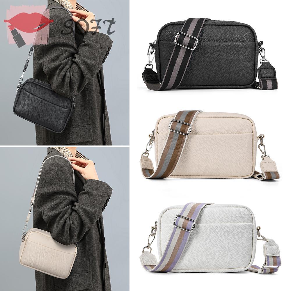 Túi Đeo Chéo Da PU Mềm Có Khóa Kéo Thời Trang Cho Nữ