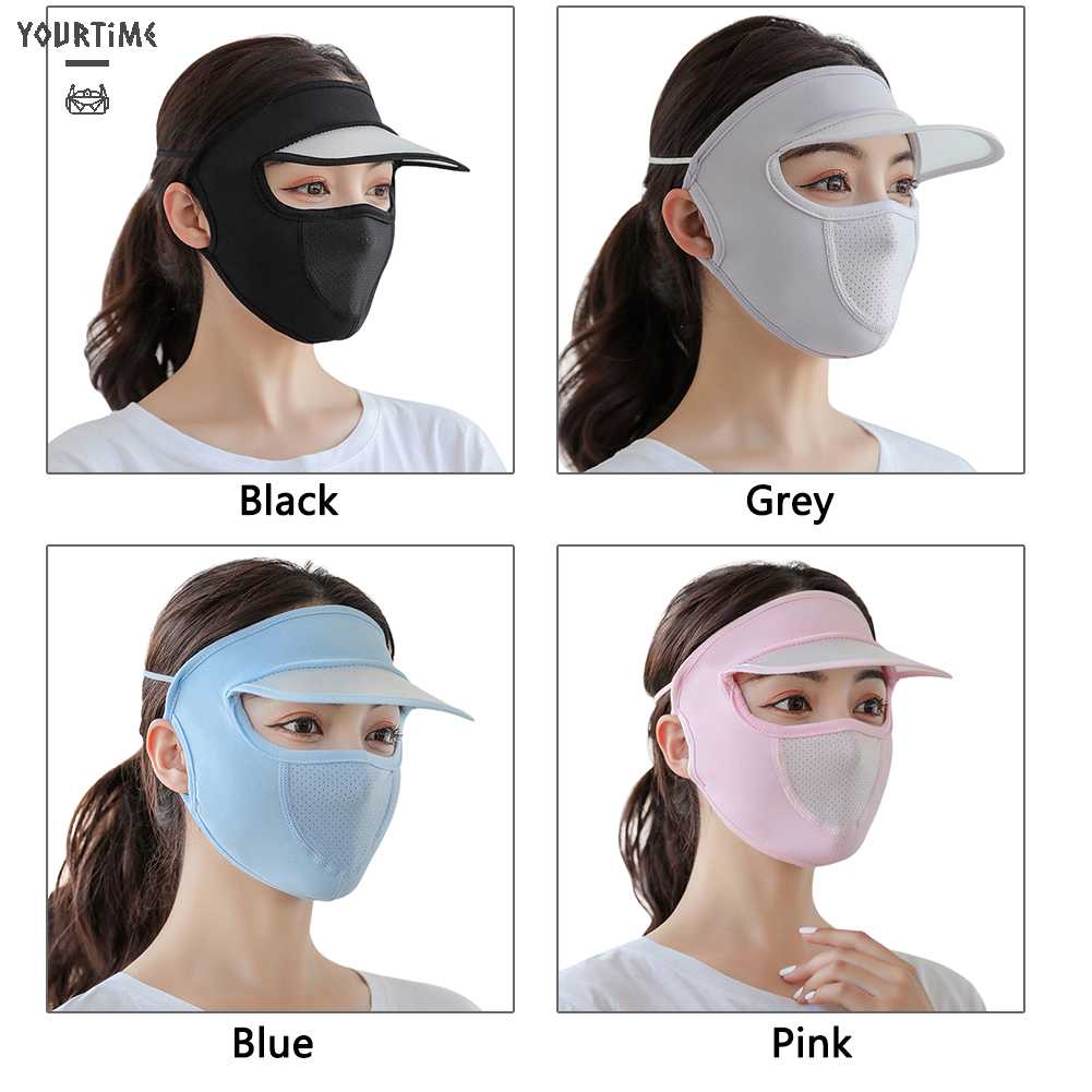 Mũ Chống Nắng Bằng Lụa Mát Thoáng Khí Che Phủ Toàn Diện Tiện Dụng