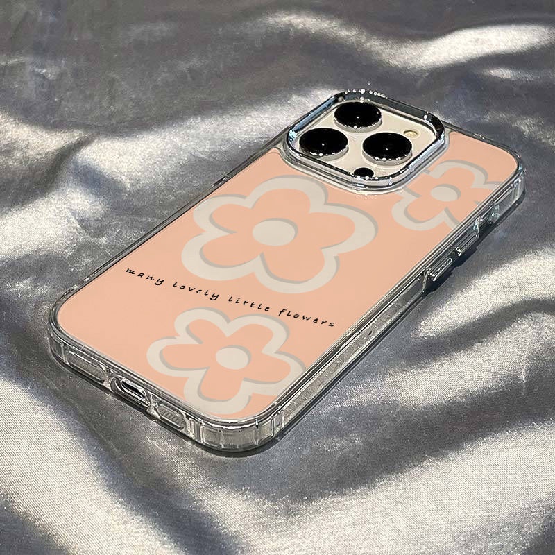 ✅Ốp Điện Thoại Dẻo Màu Đen / Đen Họa Tiết Hoa Xinh Xắn Chống Sốc Cho iPhone12 IMAO 8 14pro 13max117plus