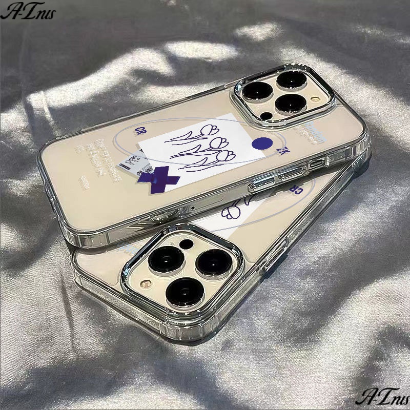 ✅Ốp Điện Thoại Dẻo Họa Tiết Hoa Màu Xanh Dương Xinh Xắn Chống Sốc Cho Iphone Plus7Iphone12In Style 13max8 / Blue Clay 1114pro YIA1